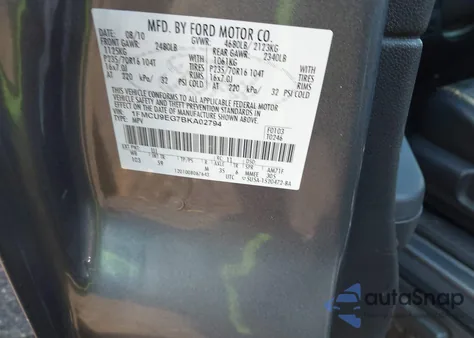 2011 Ford Escape Limited z USA, uszkodzony, nr VIN 1FMCU9EG7BKA02794